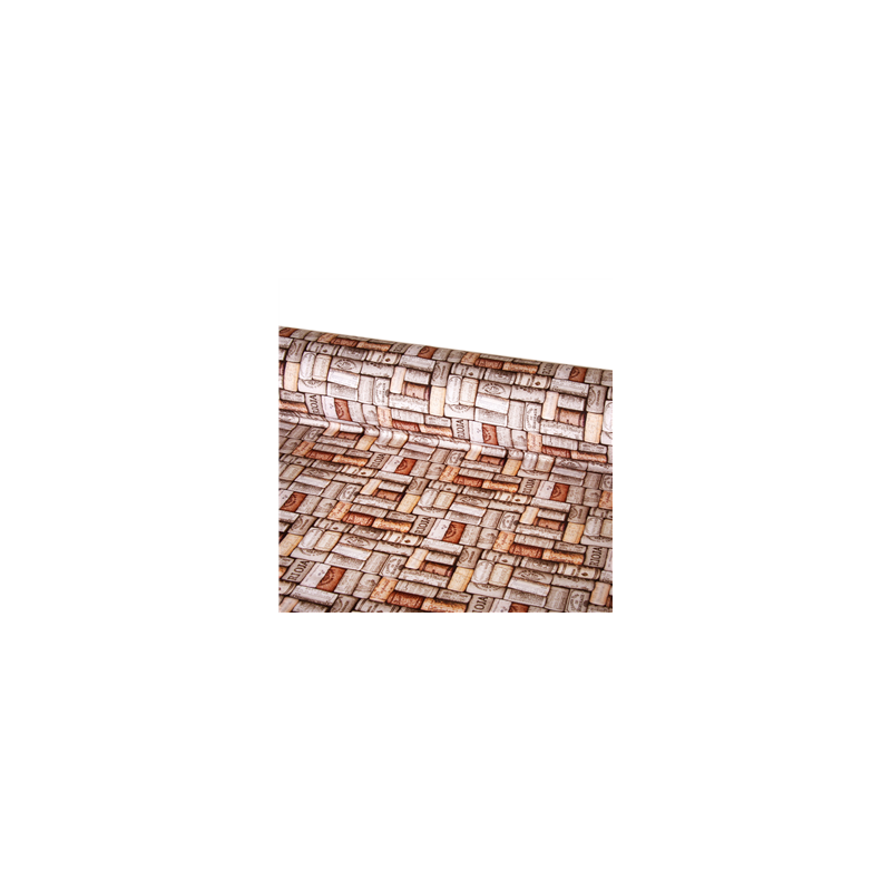 Tissu motifs bouchons coton - Larg. 140cm (vendu au mètre)