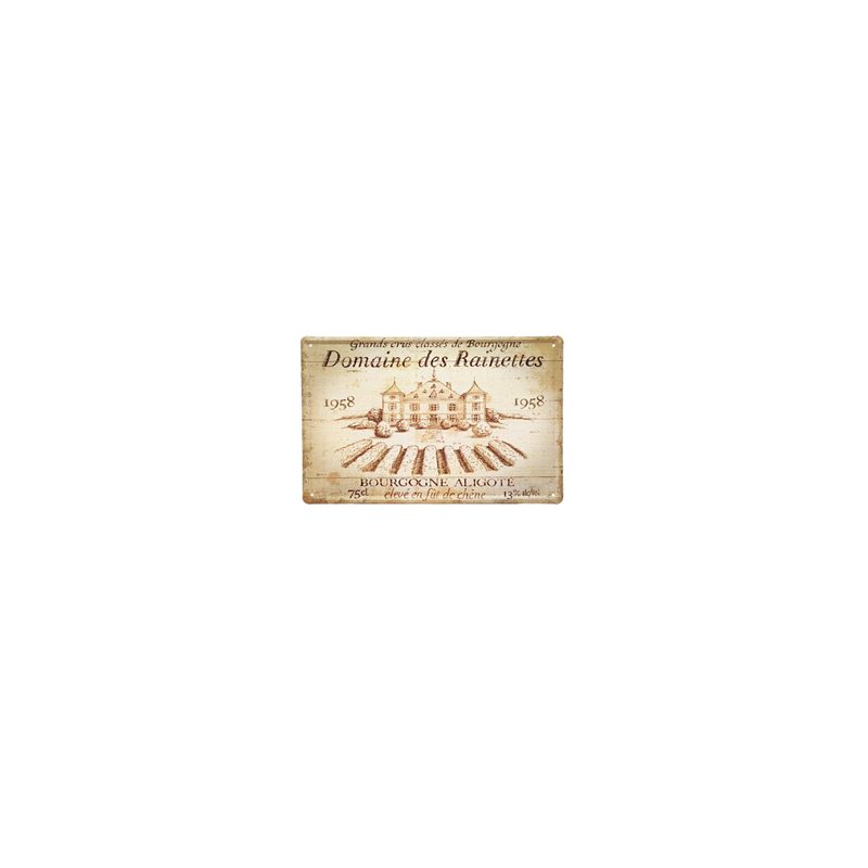 Plaque métal DOMAINE DES RAINETTES - 20 x 30cm