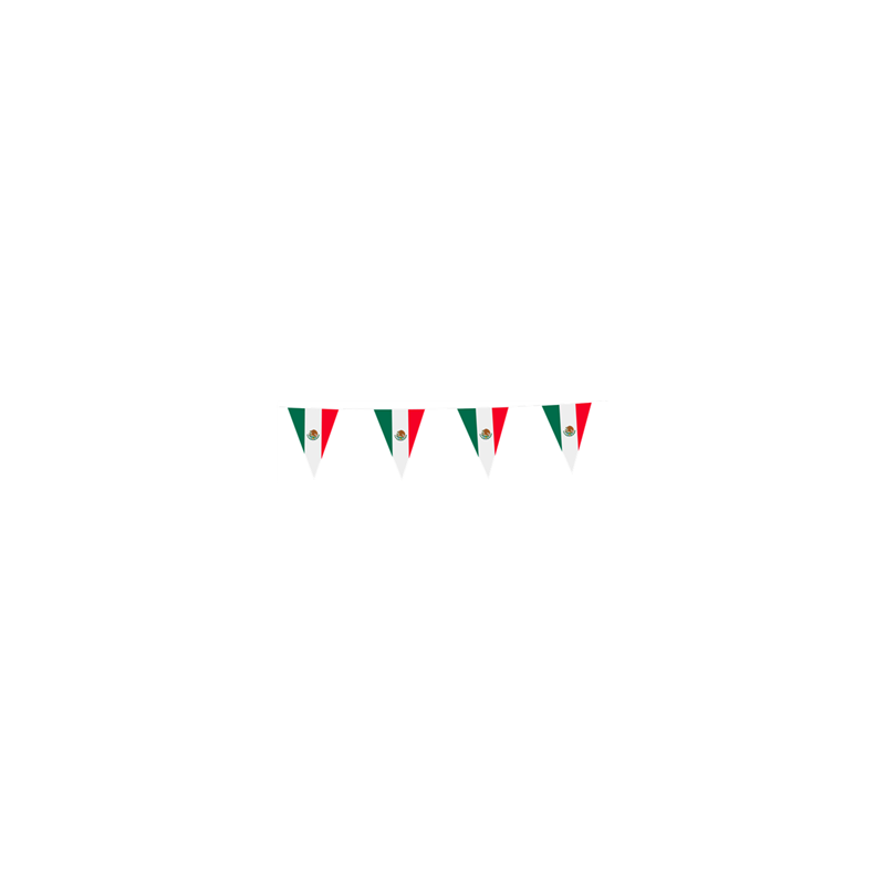 Guirlande drapeaux Mexique 10 fanions 20 x 30cm - papier Long. 420cm
