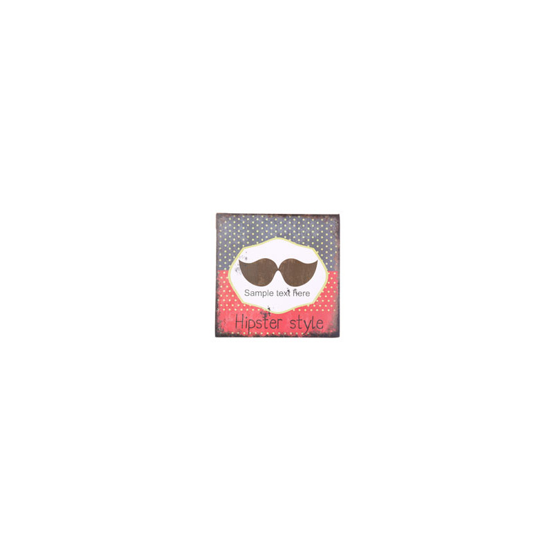 Plaque en bois TEX MEX Hipster Style - 30 x 30cm