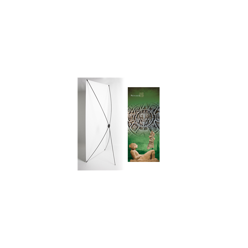 Kakemono statue mexique - 180 x 80 cm - Toile M1 avec structure  X- Banner