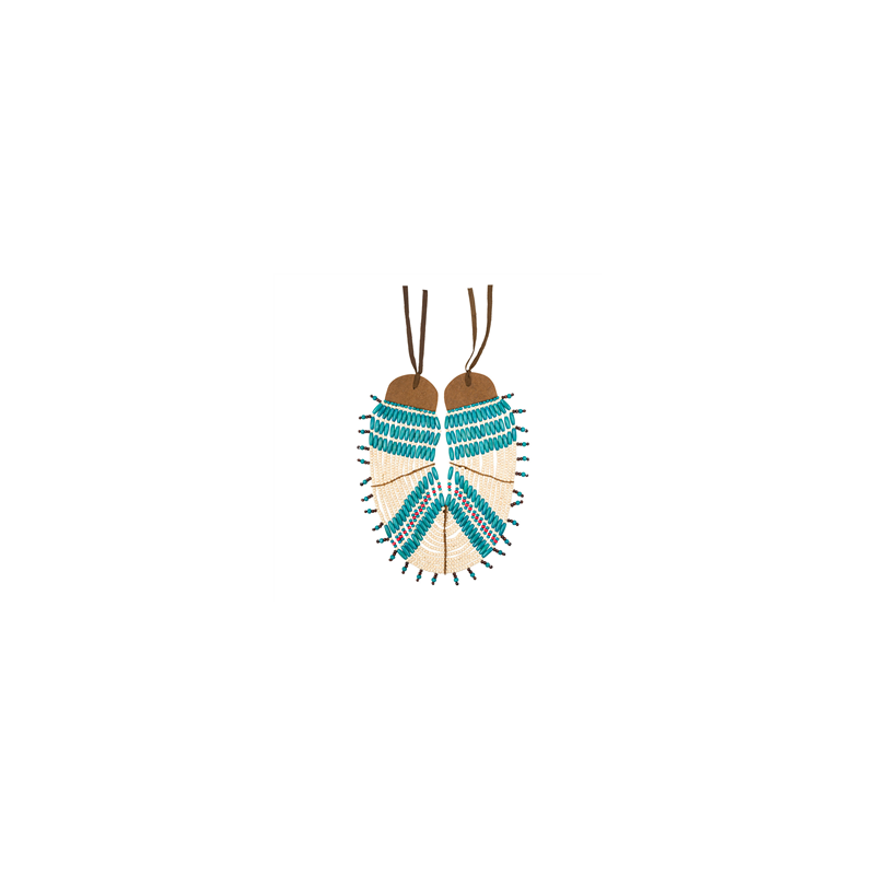 Collier d'indien bois et tissu