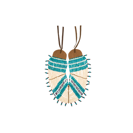 Collier d'indien bois et tissu