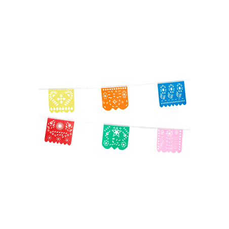 Guirlande de fanions traditionnels mexicains - plastique Long. 6m