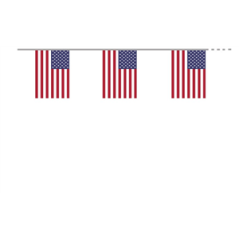 Guirlande USA 10 fanions 21 x 30cm - papier Long. 520cm