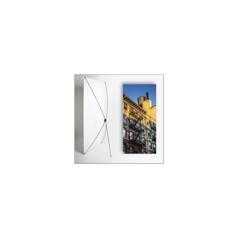 Kakemono USA Facade  - 180 x 80 cm - Toile M1 avec structure  X- Banner