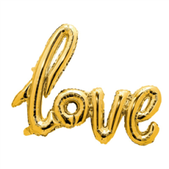 Ballon mot LOVE doré - 73 x 57 cm