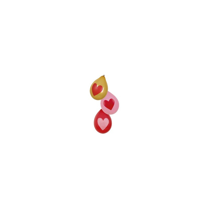 Ballon motif cœur x6 - Diam 29cm