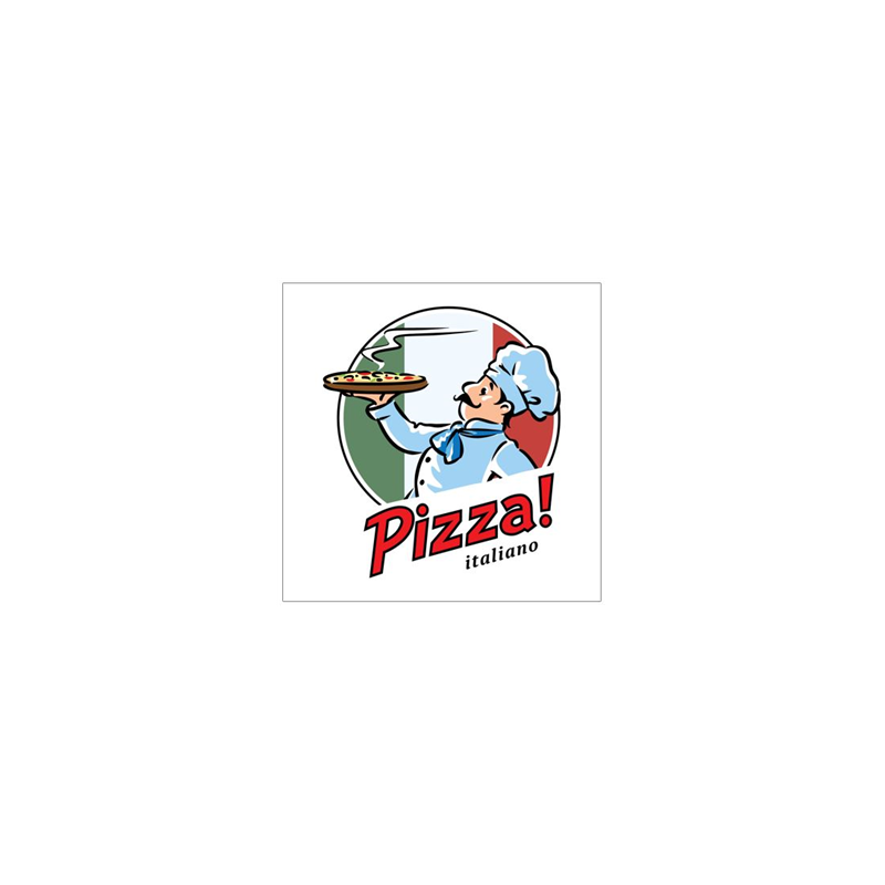 Visuel imprimé Italie Pizza Italiano 30 x 30cm sur support bristol 350 gr