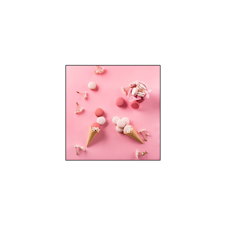 Visuel imprimé Rose Macarons - 30 x 30cm sur support bristol 350 gr