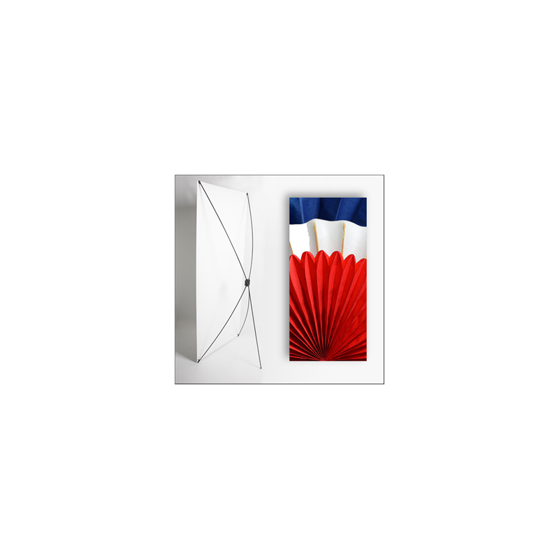 Kakemono bleu blanc rouge  - 180 x 80 cm - Toile M1 avec structure  X- Banner
