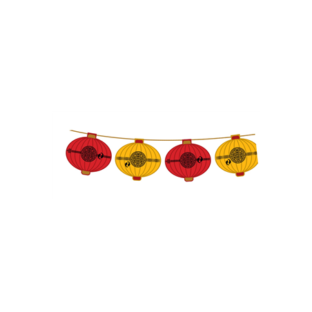 Guirlande de 10 lampions 18 x 19 cm papier - Long 4m50