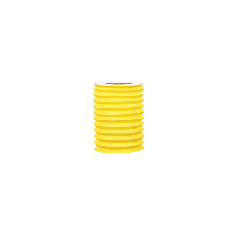 Lampion cylindrique jaune papier - Diam. 15cm
