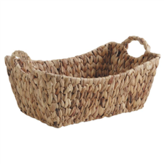 Panière rustique en jacinthe et métal 36 x 24 x 17cm