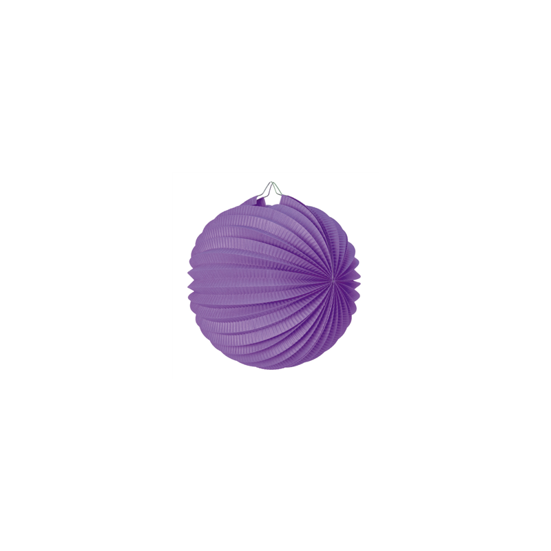 Lampion rond violet papier - Diam. 20cm