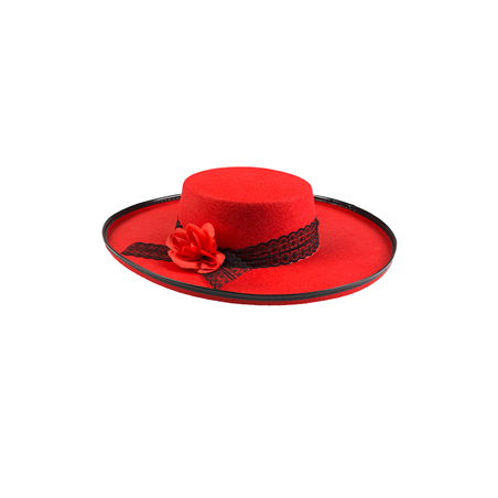 Chapeau Señorita en feutrine - haut 10 cm diam 36 cm
