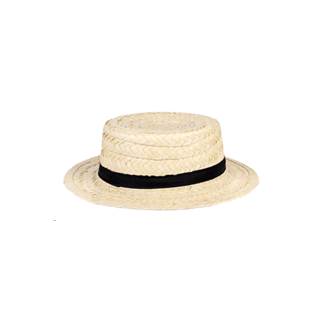 Canotier - paille - taille adulte - haut 11 cm diam 29 cm