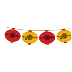 Guirlande de 10 lampions 18 x 19 cm papier - Long 4m50