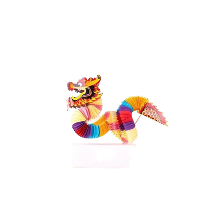 Dragon en papier - Long 70cm avec 2 pics en bois et ventouses