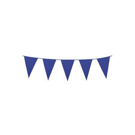 Guirlande de fanions bleus 30 x 20cm - plastique Long. 10m