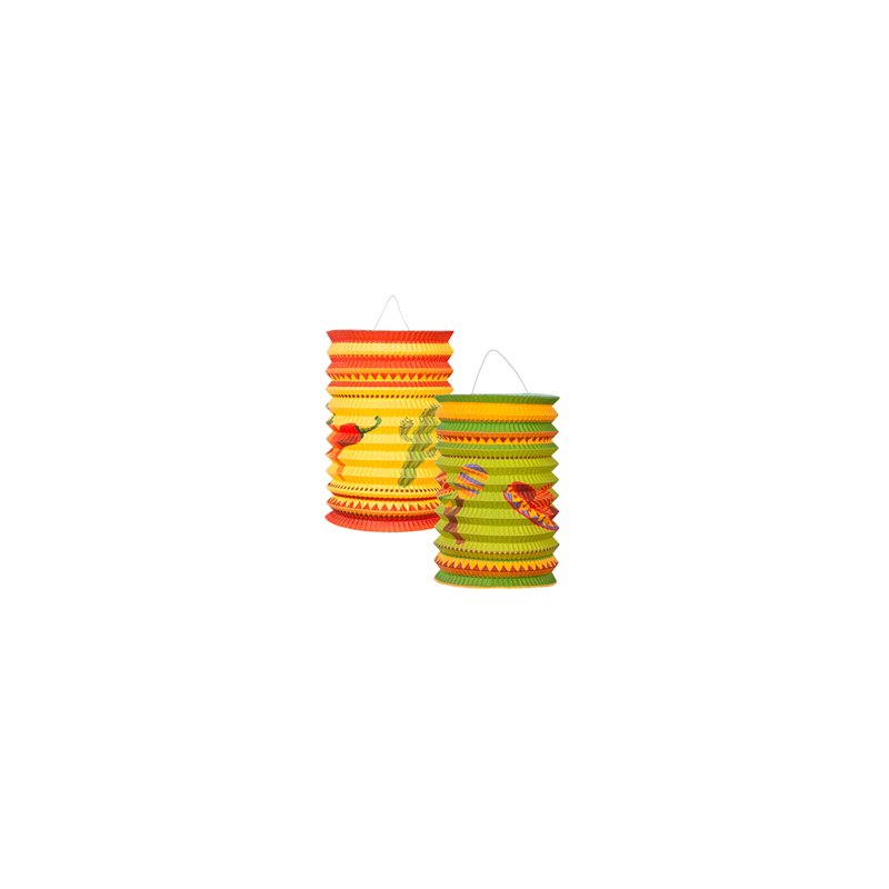 Lot de 2 lampions Fiesta 19cm - papier