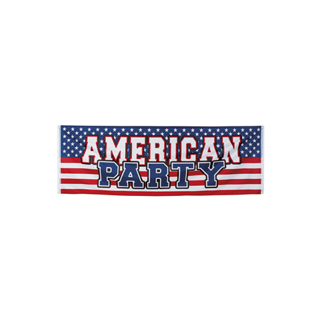 Bannière AMERICAN PARTY - tissu 74 x 220 cm