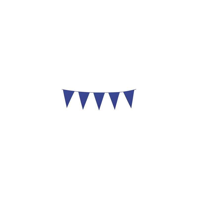Guirlande de fanions bleus 30 x 20cm - plastique Long. 10m
