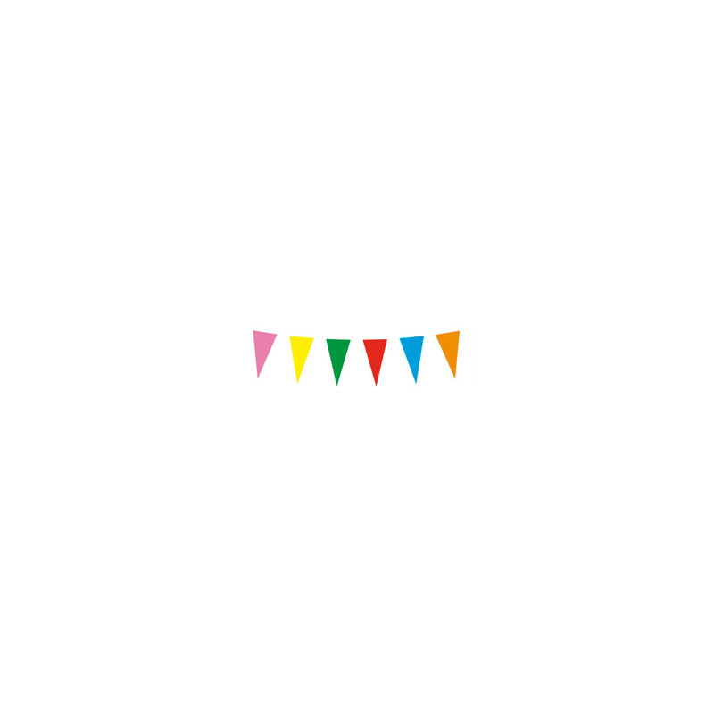 Lot de 2 guirlandes Kermesse fanions multicolores 20x30 - papier Long. 10m