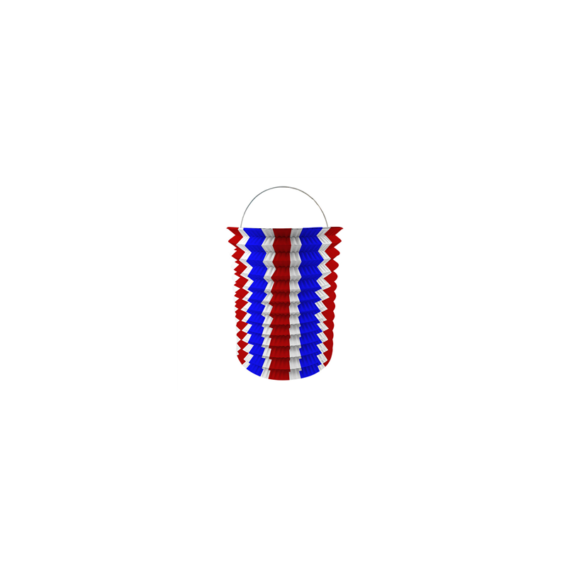 Lampion cylindrique en papier tricolore 16 cm