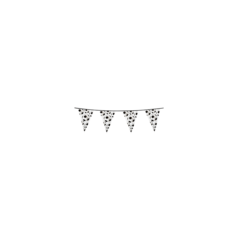 Guirlande Football fanions 30 x 20cm (recto seul) - plastique Long. 6m