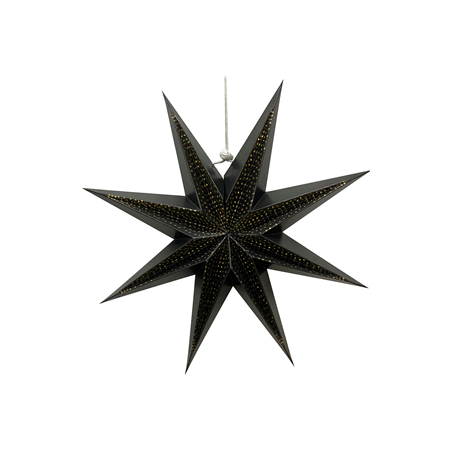 Étoile noire à pois dorés - carton - Diam. 30cm Étoile noire à pois dorés - carton - Diam. 30cm