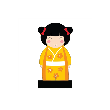 Kokeshi - Haut 25cm - pvc avec socle