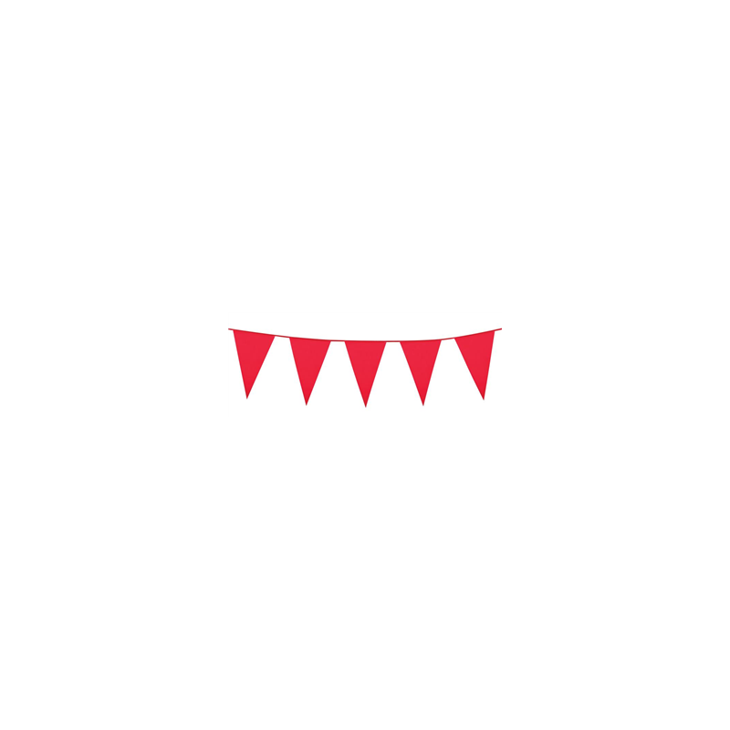 Guirlande de fanions rouges 30 x 20cm - plastique Long. 10m