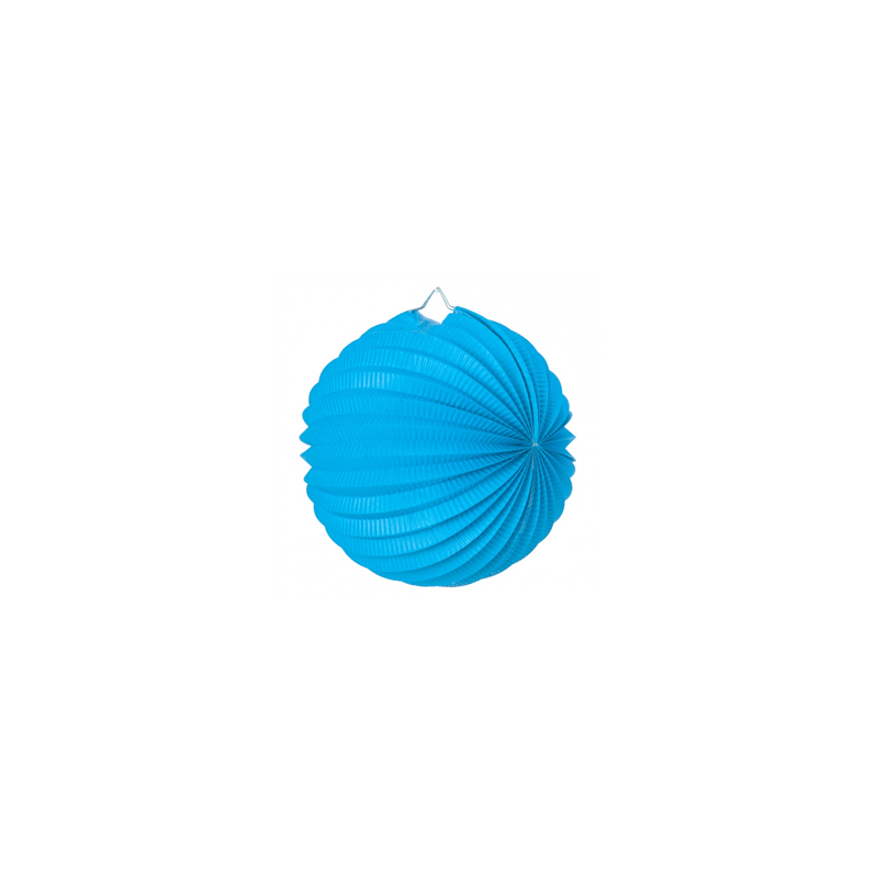 Lampion rond bleu glacier papier - Diam. 30cm