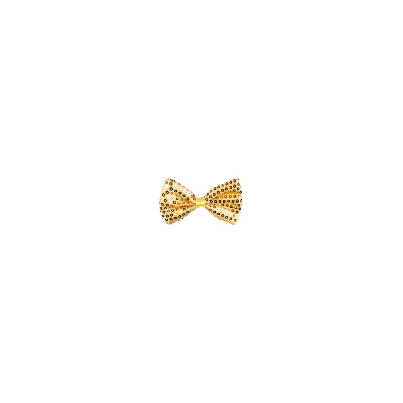 Nœud papillon Or sequins - Taille adulte