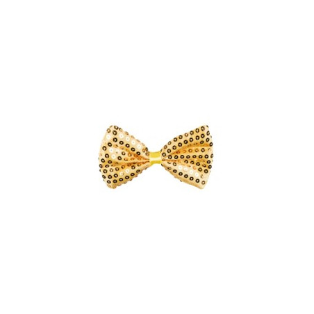 Nœud papillon Or sequins - Taille adulte