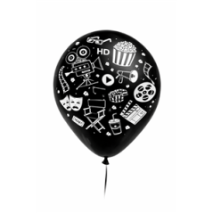 Ballon motif cinéma x8 - Diam. 29cm