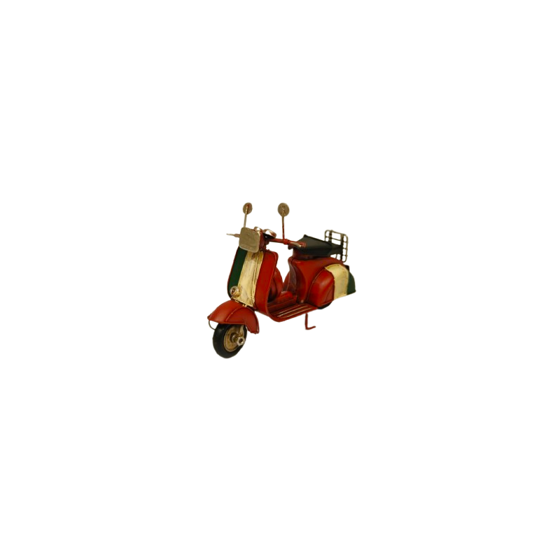 Scooter Vert / Blanc / Rouge en métal - 17 x 12 x 5cm