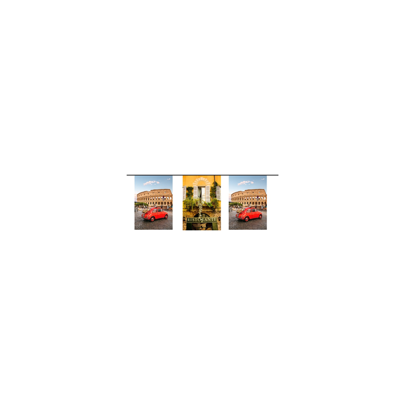 Guirlande Italie (photos) 10 fanions 21 x 30cm - papier Long. 420cm