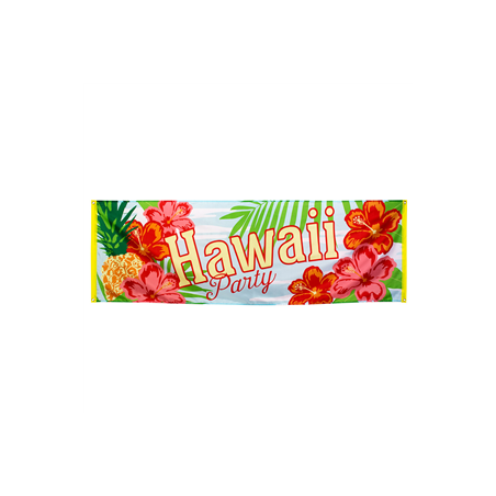 Bannière Hawaii Party polyester 74 x 220cm Bannière Hawaii Party polyester 74 x 220cm