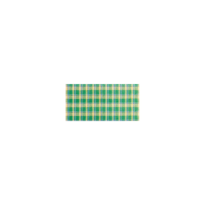 Chemin de table en lin madras vert 28cm x 5m