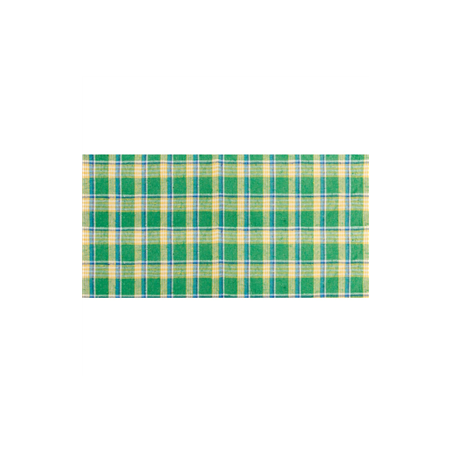 Chemin de table en lin madras vert 28cm x 5m Chemin de table en lin madras vert 28cm x 5m