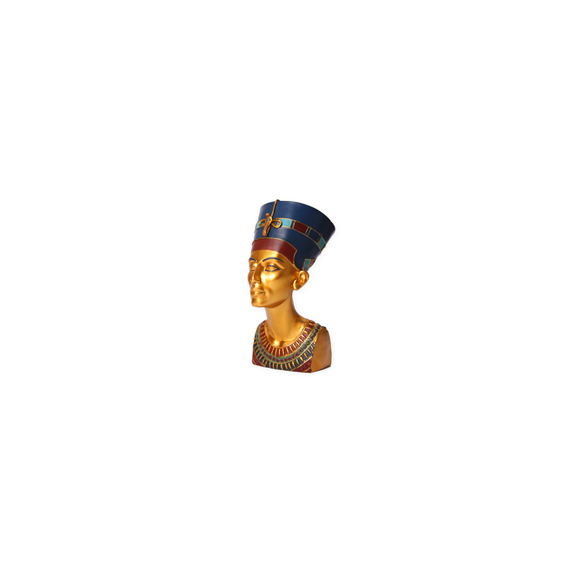 Buste de Nefertiti sur pied - résine - H. 34cm