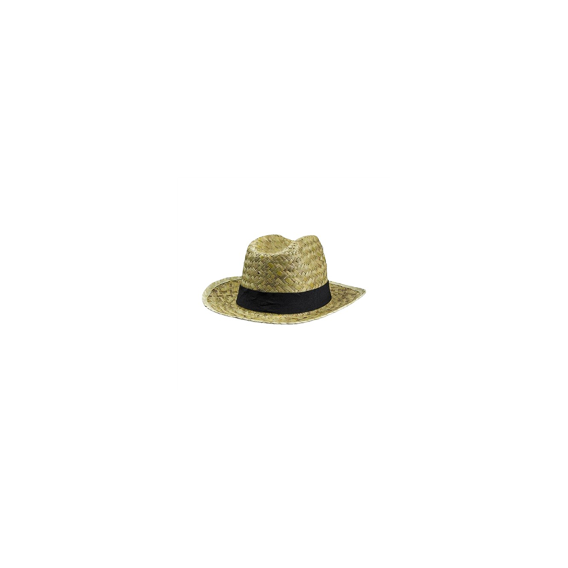 Chapeau de jardinier en paille avec ruban noir