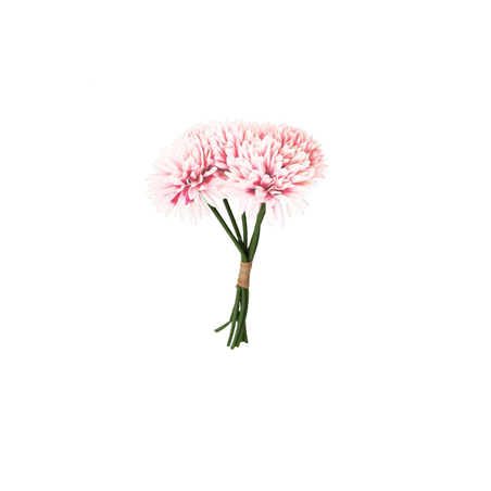Bouquet de 6 dahlias rose pastel - Haut. 26cm