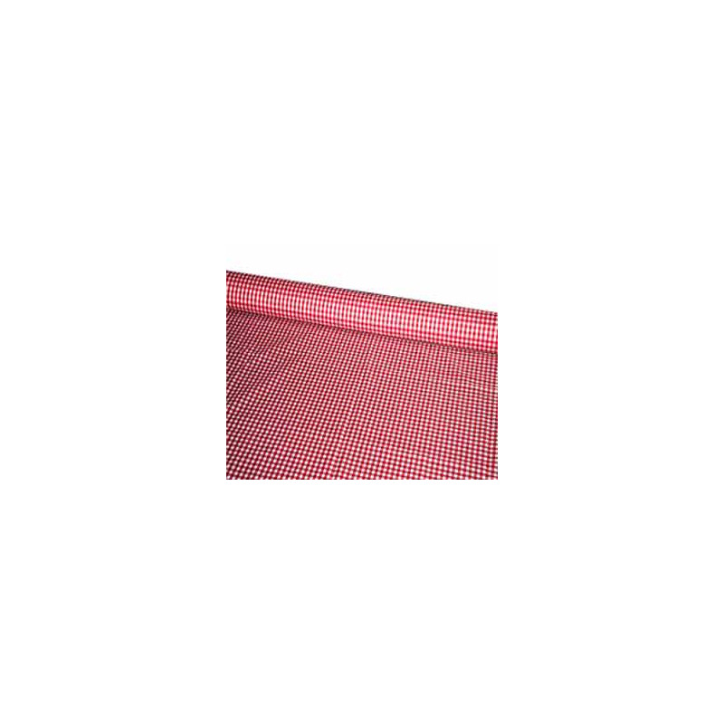 Tissu Vichy rouge- Larg. 150cm :  le ml