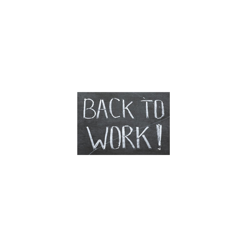 Visuel imprimé 'Back to Work' - 56 x 36 cm sur support bristol 350 gr
