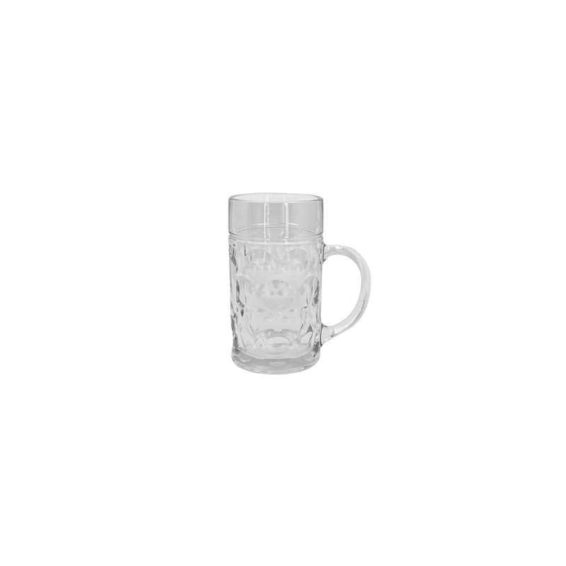 Chope à bière transparente en verre 20 x 14cm