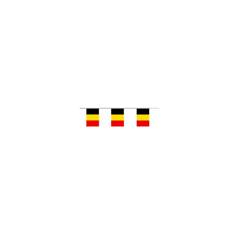 Guirlande drapeaux Belgique 10 fanions 20 x 30cm - papier Long. 400cm
