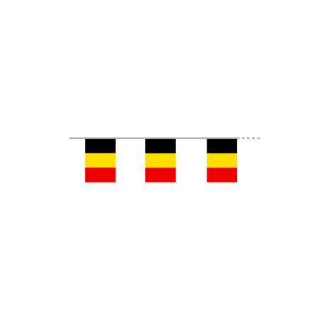 Guirlande drapeaux Belgique 10 fanions 20 x 30cm - papier Long. 400cm
